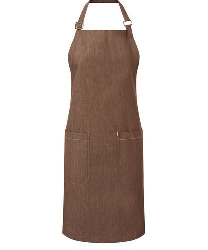 Cotton denim bib apron, organic and Fairtrade certified