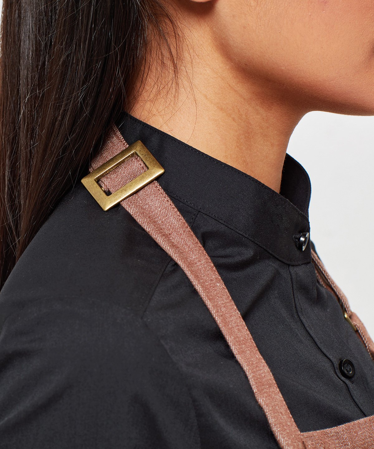 Cotton denim bib apron, organic and Fairtrade certified