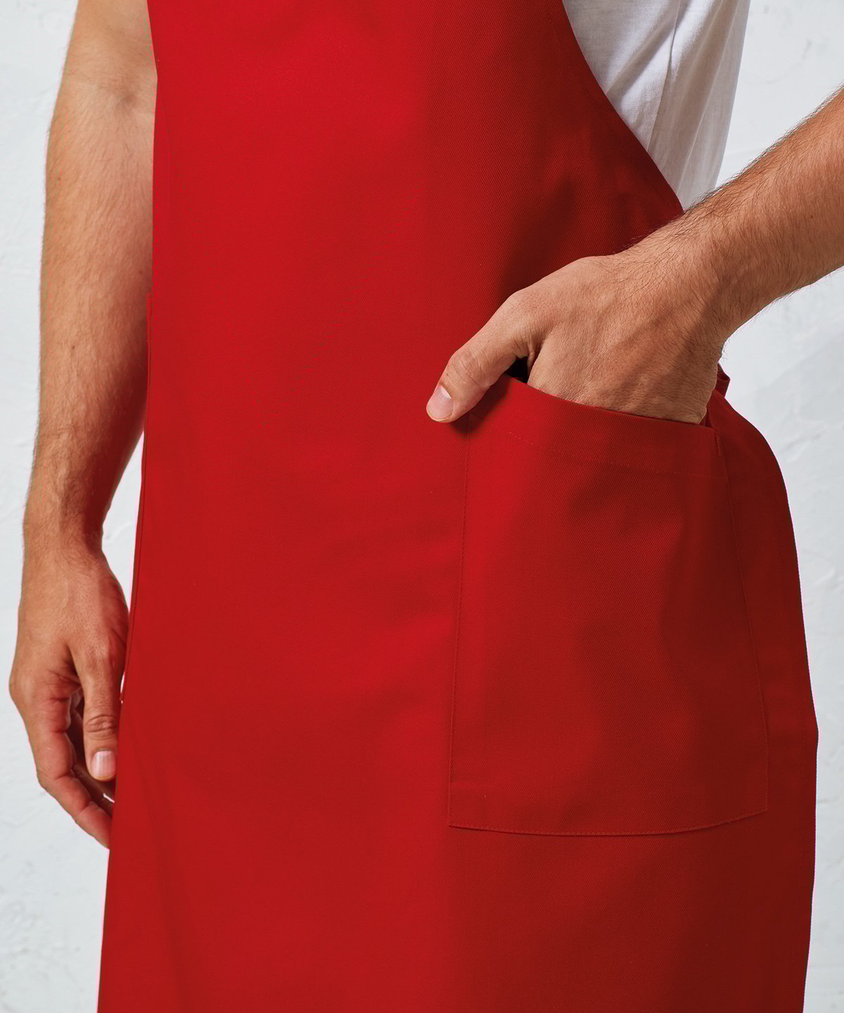 Recycled polyester and cotton bib apron, organic and Fairtrade certified